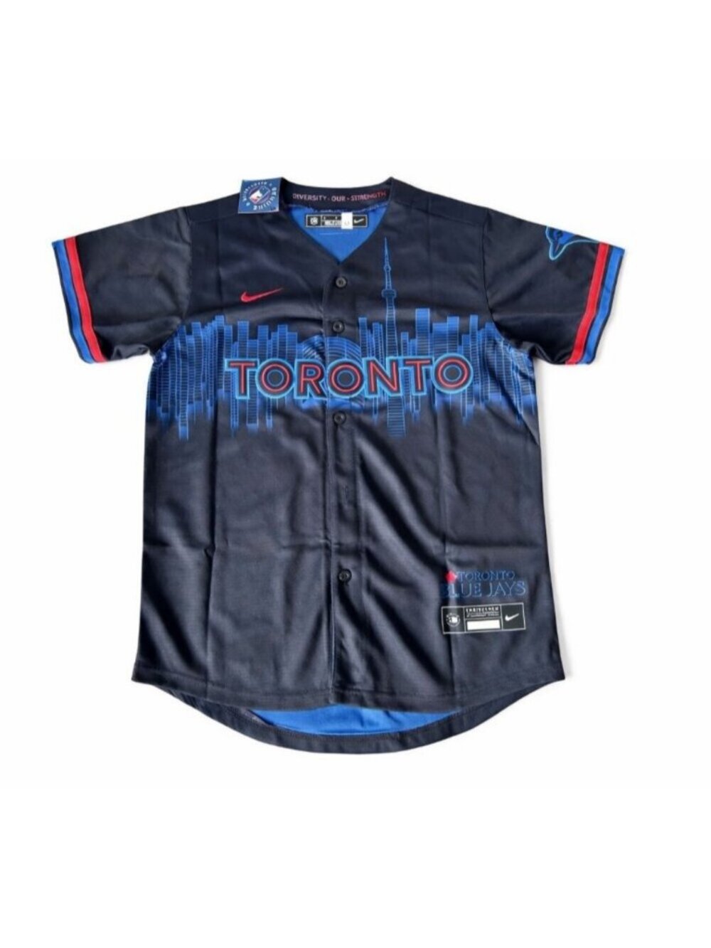 MLB Baseball Toronto Blue Jays City Connect Blank Sewn Jersey 2XL Black NWT